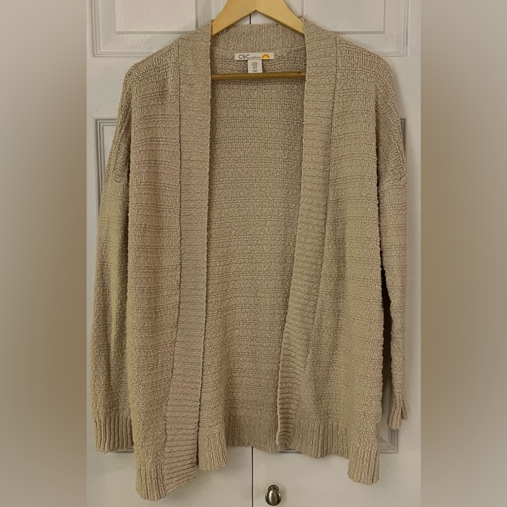 C&C California Cream Textured Cardigan